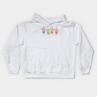 Bubble Tea Flavors Kids Hoodie